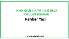 2027 DİKEY GEÇİŞ SINAVI (DGS) SIKÇA SORULAN SORULAR