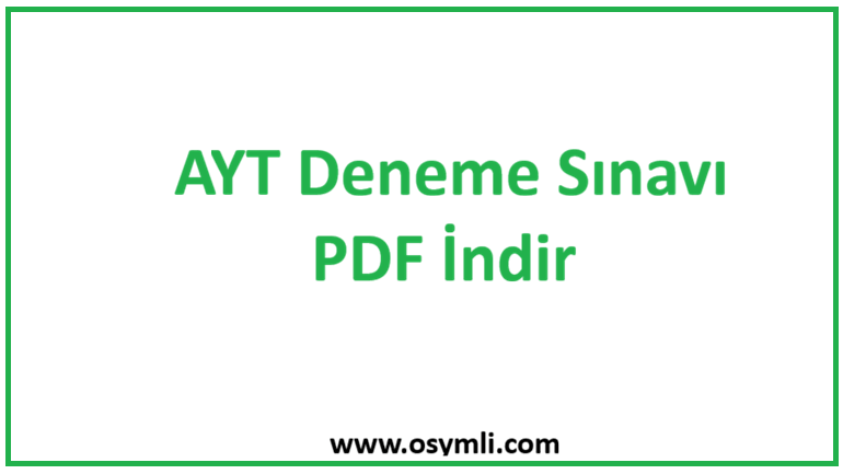 2027 AYT Deneme PDF İndir