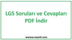 2026 LGS Soruları ve Cevapları PDF İndir