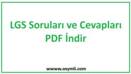 2026 LGS Soruları ve Cevapları PDF İndir