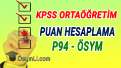 2026 KPSS Ortaöğretim Puan Hesaplama